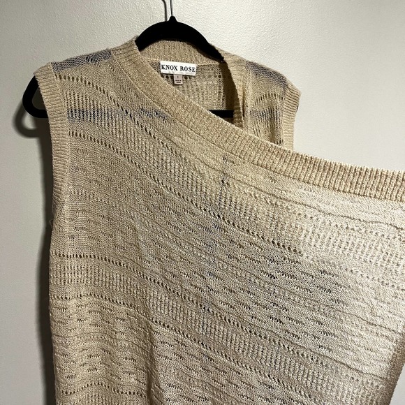 Knox Rose Knit Longline Cardigan Drapey Open Knit Long Duster Tan 1X - Picture 8 of 13